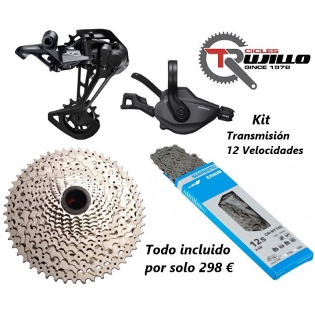 Kit Mando+Cambio+Cadena+Cassette 12v.